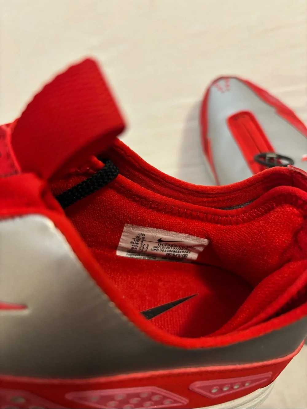 Nike Silver and Red Slip-On Athletic Sneakers